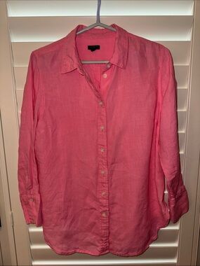 Talbots Petite Coral/Pink Button-Front Shirt